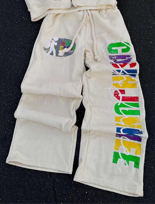 CREAM & RAINBOW PANTS