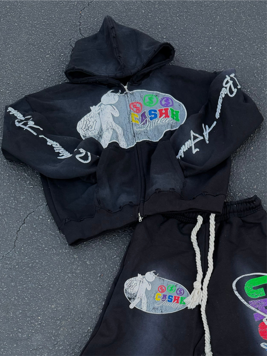 BLACK & RAINBOW ZIPUP