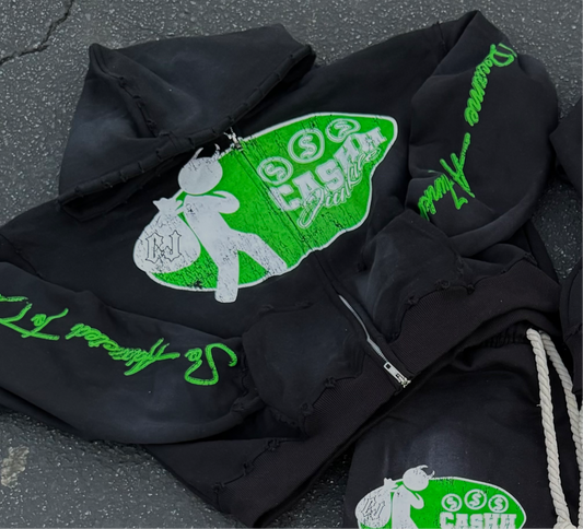 BLACK & GREEN ZIPUP